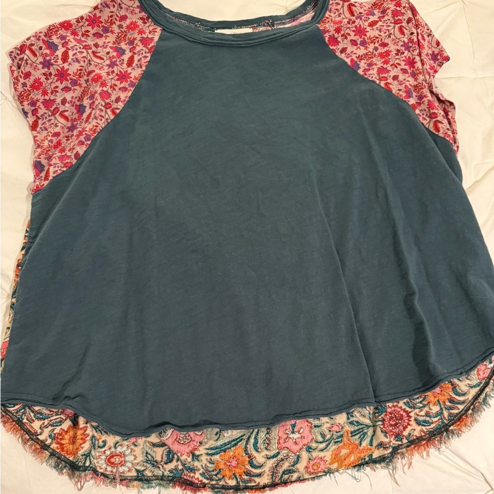 Natural Life Mixed-Print Boho Tee